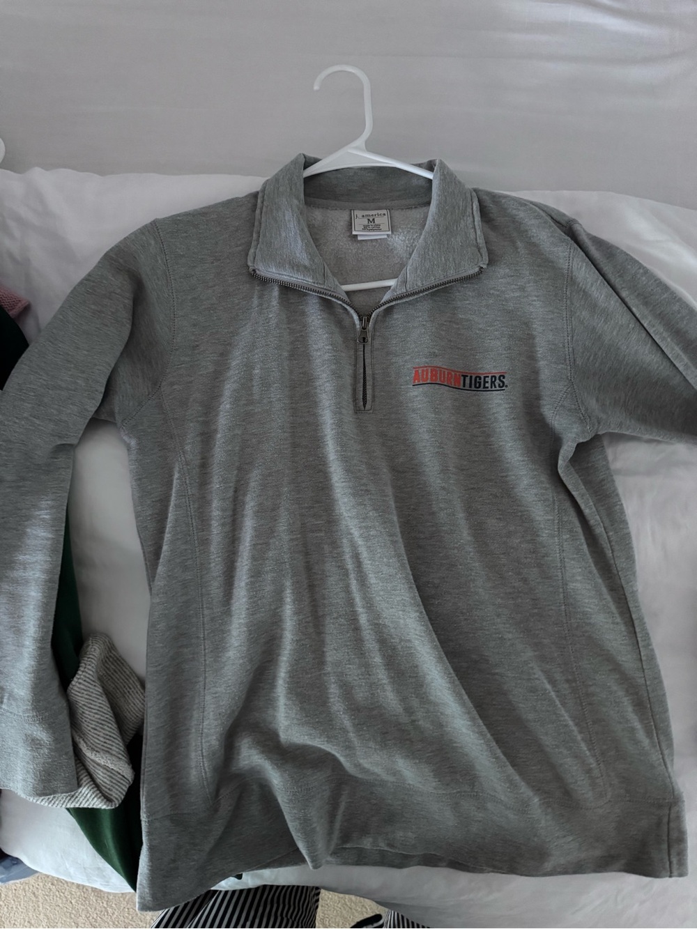 J. America Gray Auburn Tigers Quarter-Zip Pullover